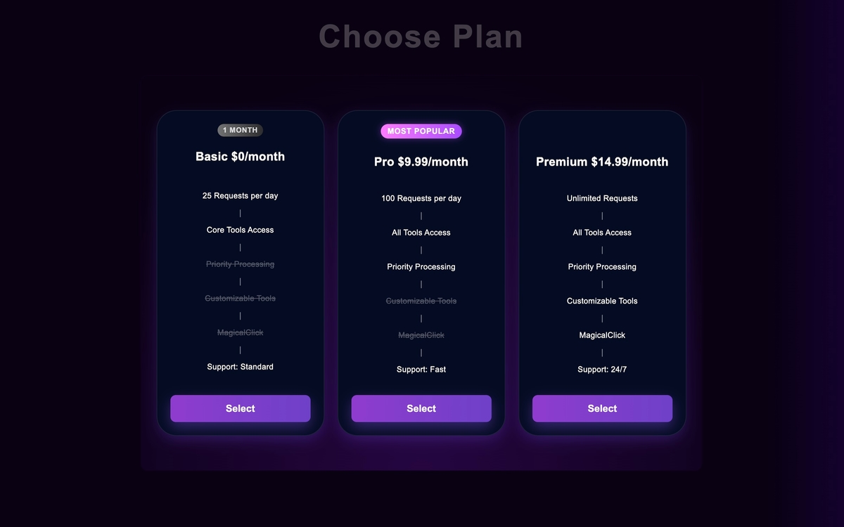Plan page